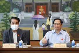 Thủ tướng Phạm Minh Chính phát biểu. (Ảnh: Dương Giang/TTXVN)