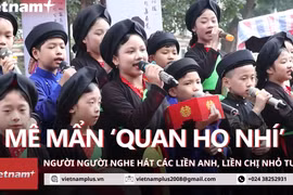 Hội Lim: Hàng trăm người mê mẩn nghe các liền anh, liền chị "nhí" hát quan họ