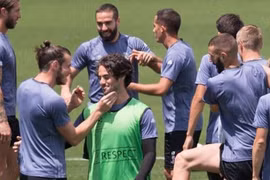Các cầu thủ Real Madrid tập luyện trước trận đấu quan trọng. (Nguồn: Getty)