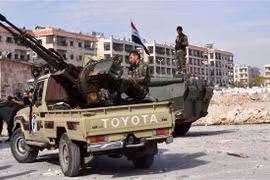 Quân đội Syria ở phía Tây Aleppo. (Nguồn: AFP)