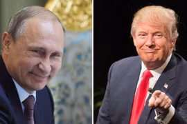 Tổng thống đắc cử Mỹ Donald Trump (phải) và Tổng thống Nga Vladimir Putin. (Nguồn: BBC)