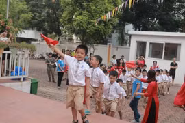 Học sinh Hà Nội trong ngày khai trường. (Ảnh: PV/Vietnam+)