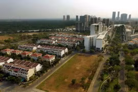 Một góc khu đô thị Phú Mỹ Hưng nhìn từ trên cao. (Ảnh: An Hiếu/TTXVN)
