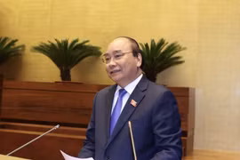 Thủ tướng Nguyễn Xuân Phúc trả lời chất vấn trước Quốc hội. (Ảnh: Thống Nhất/TTXVN)