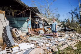 Cảnh ngổn ngang sau bão Michael tại bang Florida, Mỹ ngày 11/10. (Ảnh: AFP/TTXVN)