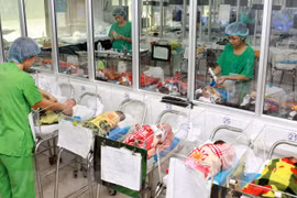 Chăm sóc trẻ sơ sinh tại Bệnh viện Phụ sản Trung ương, Hà Nội. (Ảnh: Dương Ngọc/TTXVN)