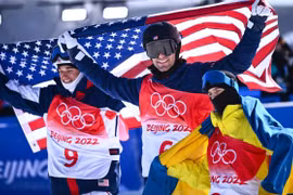 Từ trái qua: vận động viên Nick Goepper, Alex Hall và Jesper Tjader. (Nguồn: AFP)