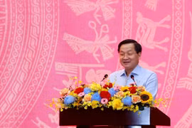 Phó Thủ tướng Chính phủ Lê Minh Khái phát biểu. (Ảnh: Phạm Hậu/TTXVN)