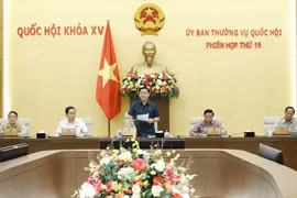 Chủ tịch Quốc hội Vương Đình Huệ phát biểu. (Ảnh: An Đăng/TTXVN)