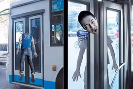 Chiếc xe buýt nhắc nhở người đi giữ an toàn. (Nguồn: Boredpanda)