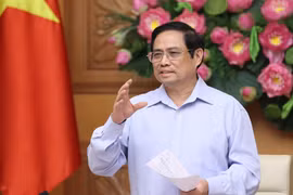 Thủ tướng Phạm Minh Chính phát biểu kết luận buổi làm việc. (Ảnh: Dương Giang/TTXVN)