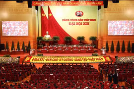 Phiên tham luận tại hội trường, sáng 27/1/2021. (Ảnh: TTXVN)