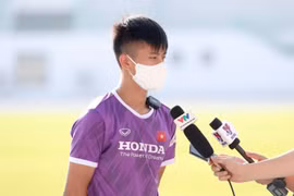 Tiền vệ Phan Văn Đức. (Ảnh: Hoàng Linh/TTXVN)
