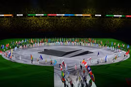 Quang cảnh lễ bế mạc Olympic Tokyo 2020 tại sân vận động Olympic ở Tokyo, Nhật Bản ngày 8/8. (Ảnh: AFP/TTXVN)	