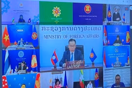 Hội nghị Quan chức Cao cấp (SOM) ASEAN theo hình thức trực tuyến. (Ảnh: TTXVN phát)