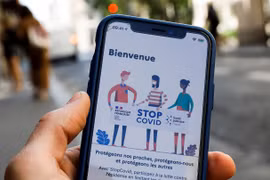 Giao diện ứng dụng StopCovid. (Nguồn: AFP)