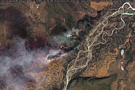 Ảnh chụp vệ tinh các đám cháy rừng tại Siberia ngày 19/5/2020. (Nguồn: Sentinel Hub)