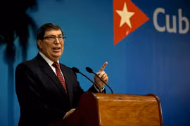 Ngoại trưởng Cuba Bruno Rodriguez phát biểu tại cuộc họp báo ở thủ đô La Habana ngày 22/10/2020. (Ảnh: AFP/TTXVN)
