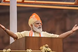 Thủ tướng Narendra Modi phát biểu tại buổi lễ nhân Quốc khánh Ấn Độ ngày 15/8/2020. (Nguồn: PTI)