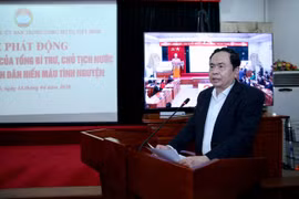 Chủ tịch Ủy ban Trung ương Mặt trận Tổ quốc Việt Nam Trần Thanh Mẫn phát động. (Ảnh: Dương Giang/TTXVN)