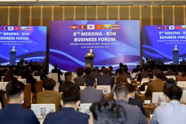 Thứ trưởng Bộ Ngoại giao Lê Hoài Trung phát biểu khai mạc Diễn đàn Doanh nghiệp Mekong-Hàn Quốc lần thứ 8. (Ảnh: TTXVN)