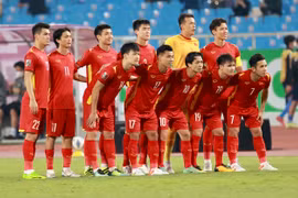 Đội tuyển Việt Nam vẫn đứng trong tốp 100 trên bảng xếp hạng FIFA. (Ảnh: PV/Vietnam+) 