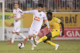 Trận cầu tâm điểm giữa Hà Nội FC với Hoàng Anh Gia Lai tạo nên bước ngoặt cho cuộc đua vô địch V-League 2022. (Ảnh: PV/Vietnam+) 