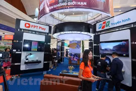 Khu vực giải pháp Truyền hình số của FPT. (Ảnh: Minh Sơn/Vietnam+)