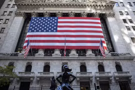Tòa nhà thị trường chứng khoán Mỹ ở New York. (Ảnh: AFP/TTXVN)