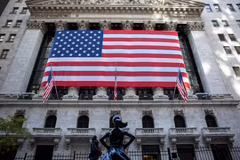 Tòa nhà thị trường chứng khoán Mỹ ở New York. (Ảnh: AFP/TTXVN)