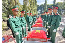 Đắk Lắk tổ chức lễ truy điệu và an táng 15 hài cốt liệt sỹ