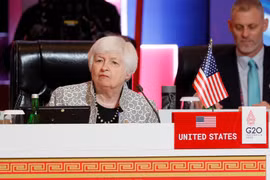 Bộ trưởng Tài chính Mỹ Janet Yellen dự Hội nghị Bộ trưởng Tài chính và Y tế G20. (Nguồn: Reuters)