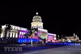 Tòa nhà Capitolio - trụ sở Quốc hội Cuba và công trình kiến trục đồ sộ nhất La Habana. (Ảnh: Lê Hà/TTXVN)