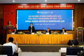 Đại hội cổ đông thường niên năm 2020 của Vietnam Airlines diễn ra sáng ngày 10/8. (Ảnh: Việt Hùng/Vietnam+)