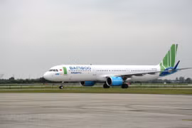 Máy bay của hãng hàng không Bamboo Airways. (Ảnh: Việt Hùng/Vietnam+)