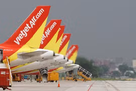 Máy bay của hãng hàng không Vietjet Air. (Ảnh: CTV/Vietnam+)