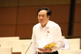 Viện trưởng Viện Kiểm sát Nhân dân tối cao Nguyễn Hòa Bình báo cáo bổ sung làm rõ ý kiến của đại biểu Quốc hội. (Ảnh: Phương Hoa/TTXVN)