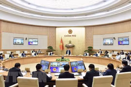 Thủ tướng Chính phủ Phạm Minh Chính chủ trì Phiên họp Chính phủ chuyên đề xây dựng pháp luật tháng 11/2021. (Ảnh: TTXVN phát)
