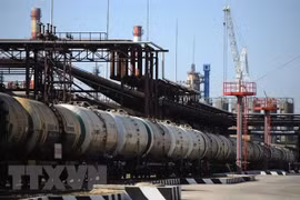 Cơ sở khai thác dầu khí của Tập đoàn Gazprom, Nga. (Ảnh: ITAR-TASS/TTXVN) 