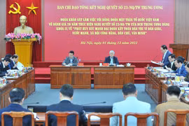 Quang cảnh buổi làm việc. (Ảnh: Minh Đức/TTXVN)