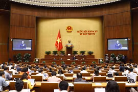 Bộ trưởng Bộ Nội vụ Phạm Thị Thanh Trà trả lời chất vấn. (Ảnh: Doãn Tấn/TTXVN)