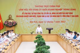 Thủ tướng Phạm Minh Chính phát biểu chỉ đạo. (Ảnh: Dương Giang/TTXVN)