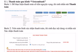 Lùi lịch thanh toán trực tuyến lệ phí đăng ký xét tuyển đại học