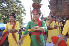 Lễ hội Katê đã được Bộ Văn hóa, Thể thao và Du lịch đưa vào danh mục Di sản văn hóa phi vật thể cấp Quốc gia vào năm 2017. (Ảnh: Nguyễn Thành/TTXVN)