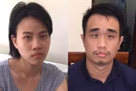 Linh và Vũ tại cơ quan công an (Ảnh: Công an Hà Nội). 