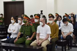 Các bị cáo tại phiên tòa. (Ảnh: Kim Anh/TTXVN)