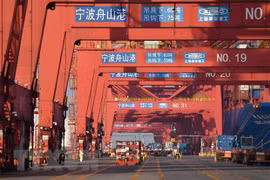 Quang cảnh cảng hàng hóa tại Ninh Ba, tỉnh Chiết Giang, Trung Quốc, ngày 19/2/2021. (Ảnh: THX/TTXVN) 
