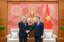 Phó Chủ tịch Thường trực Quốc hội Trần Thanh Mẫn tiếp Chủ tịch Nghị sỹ hữu nghị Romania-Việt Nam Eugen Neata. (Nguồn: quochoi.vn