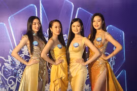 Các thí sinh tham gia vòng chung kết Miss world Vietnam 2022. (Ảnh: Kha Phạm/TTXVN)