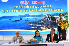 Chủ tọa điều hành hội nghị. (Ảnh: Tuấn Kiệt/TTXVN)